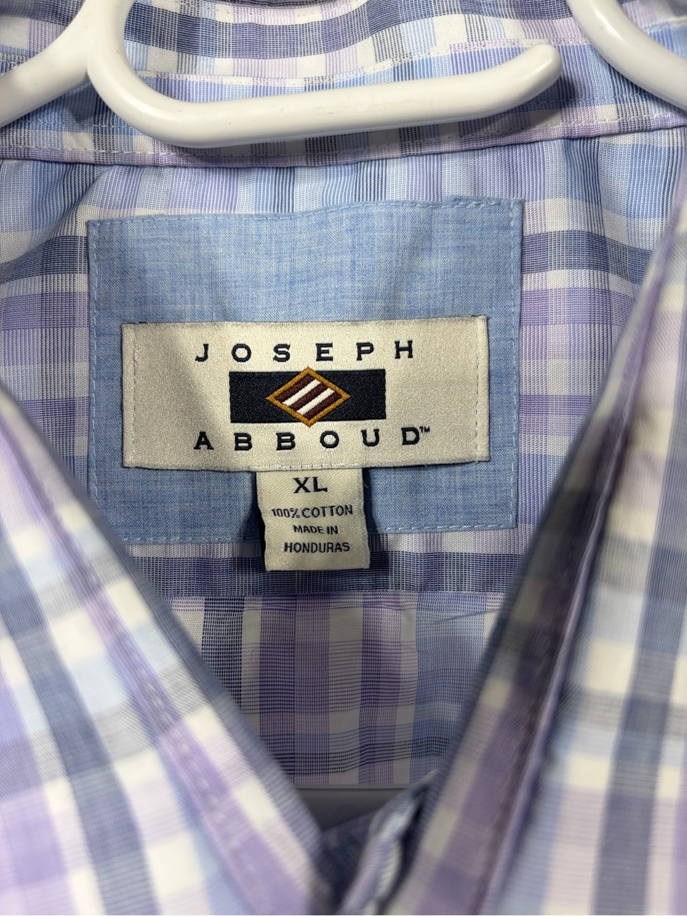 Joseph Abboud XL Men's Plaid Dress Shirt Blue Purple Long Sleeve Button Down - Picture 2 of 3